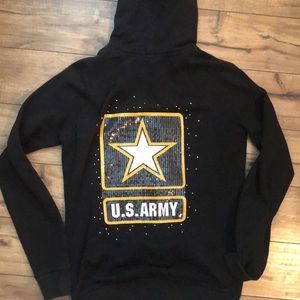 Pink US Army zip up hoodie. Military collection